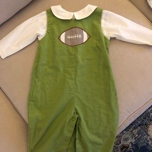 Green football boys longall size 9 months
